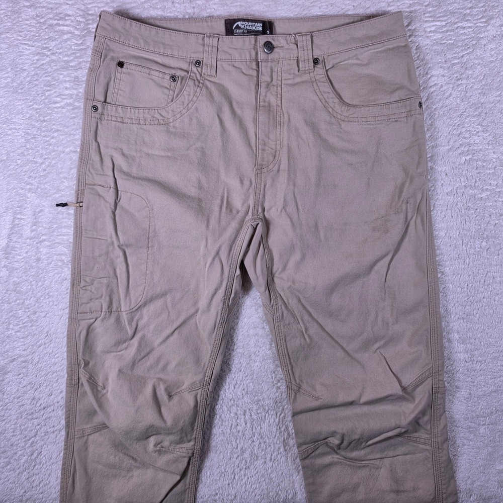 Mountain Khakis Camber Original Mens 35x32 Beige Stretch Classic Fit 504 E37